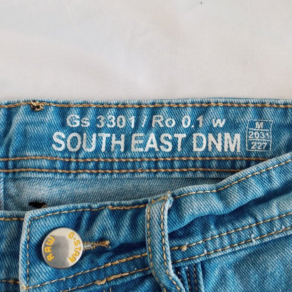 G Star Raw × Pharrell Williams 'For the Oceans' light wash jeans Size 32 NWOT - Picture 3 of 10